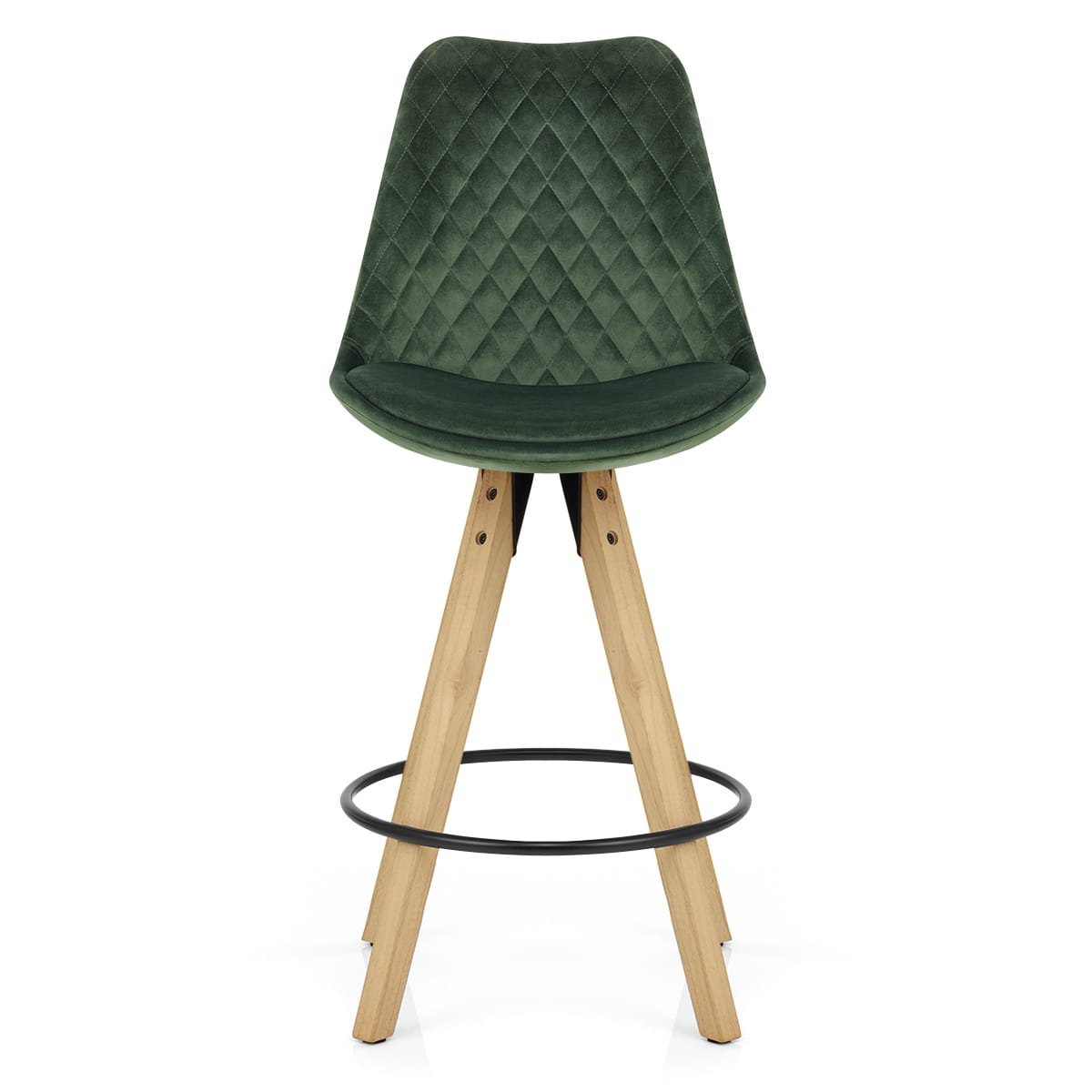 Taburete Terciopelo Madera - Prism Verde