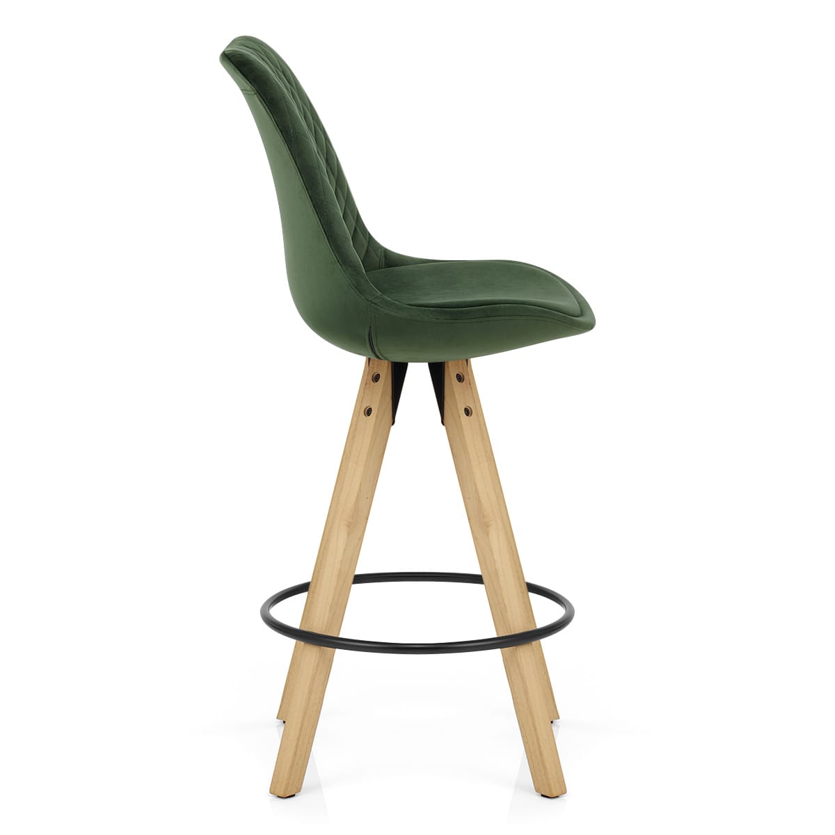 Taburete Terciopelo Madera - Prism Verde