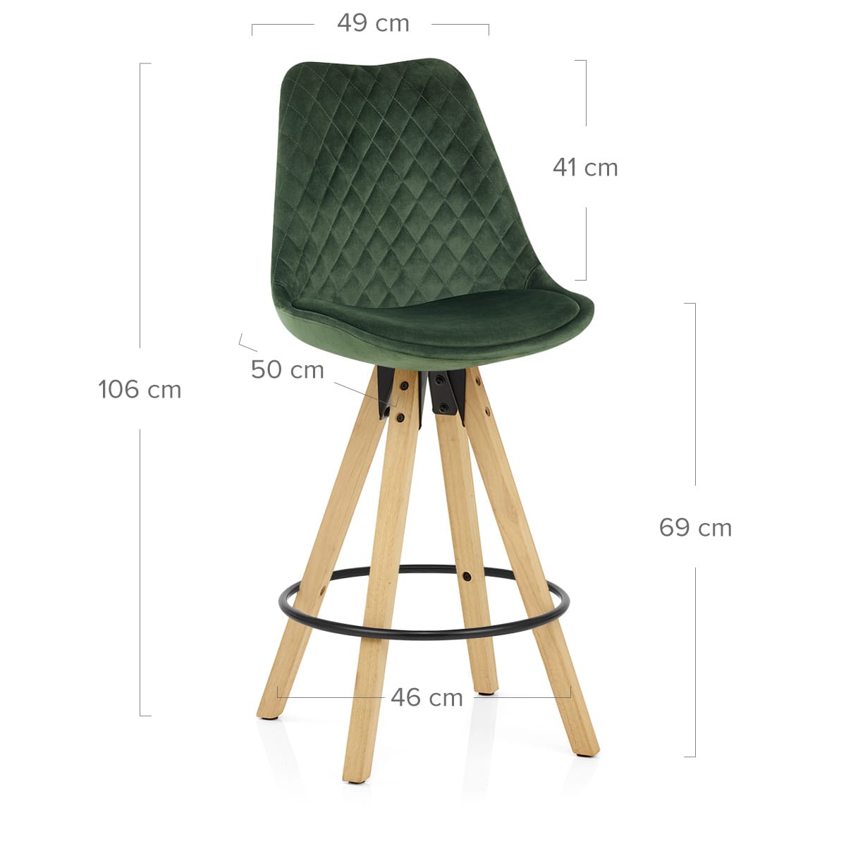 Taburete Terciopelo Madera - Prism Verde