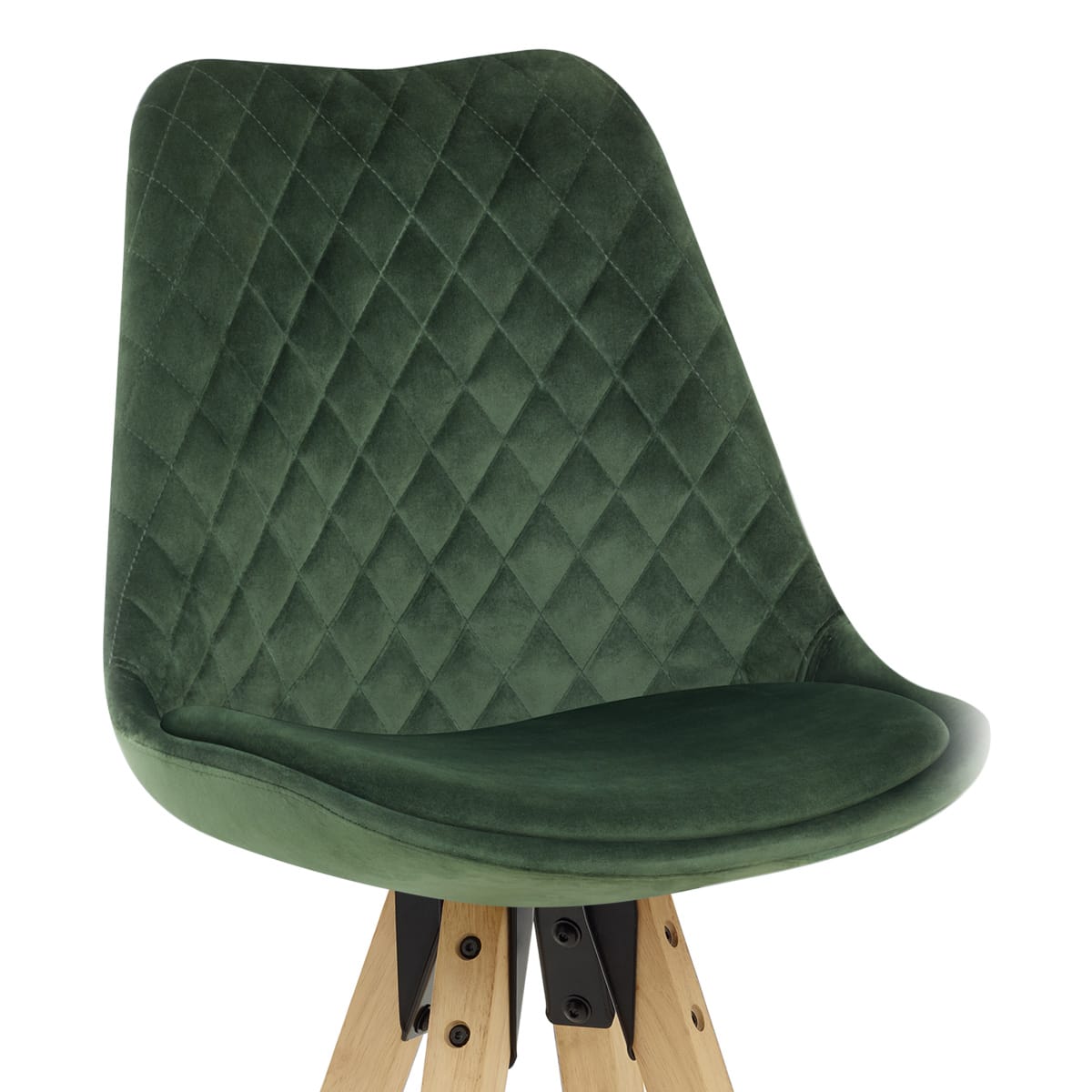 Taburete Terciopelo Madera - Prism Verde