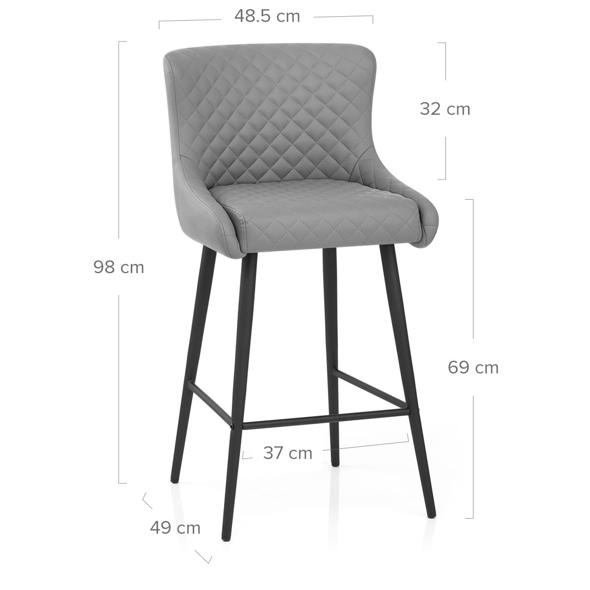 Taburete Polipiel Metal - Provence Gris