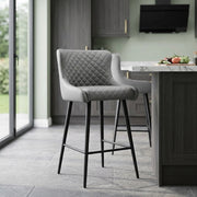 Taburete Polipiel Metal - Provence Gris