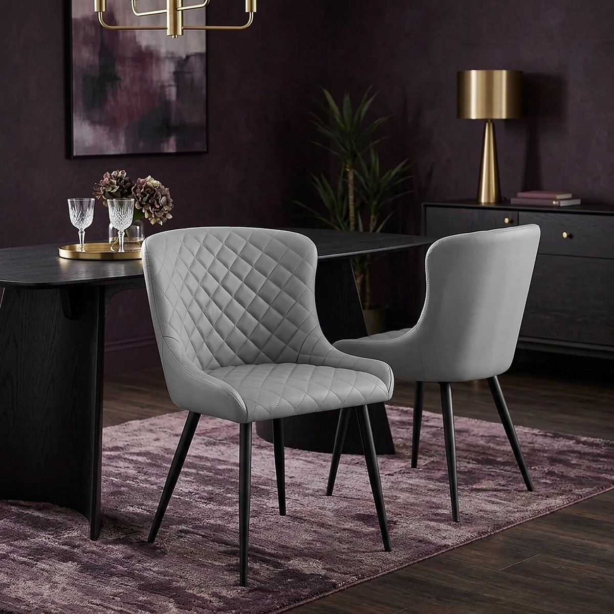 Silla Polipiel Metal - Provence Gris