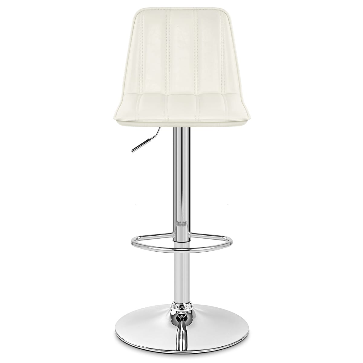 Taburete Polipiel Cromo - Pulse Crema