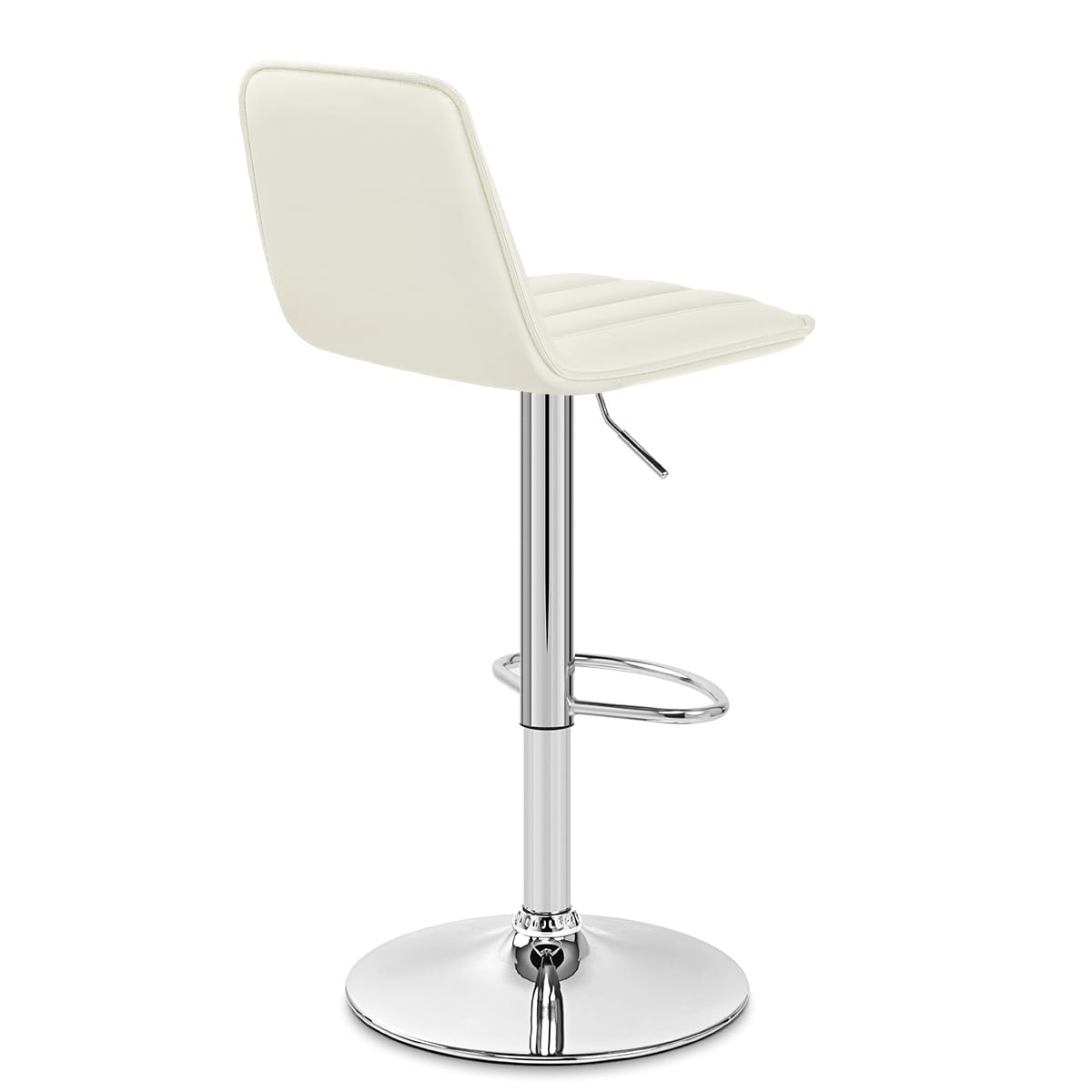 Taburete Polipiel Cromo - Pulse Crema