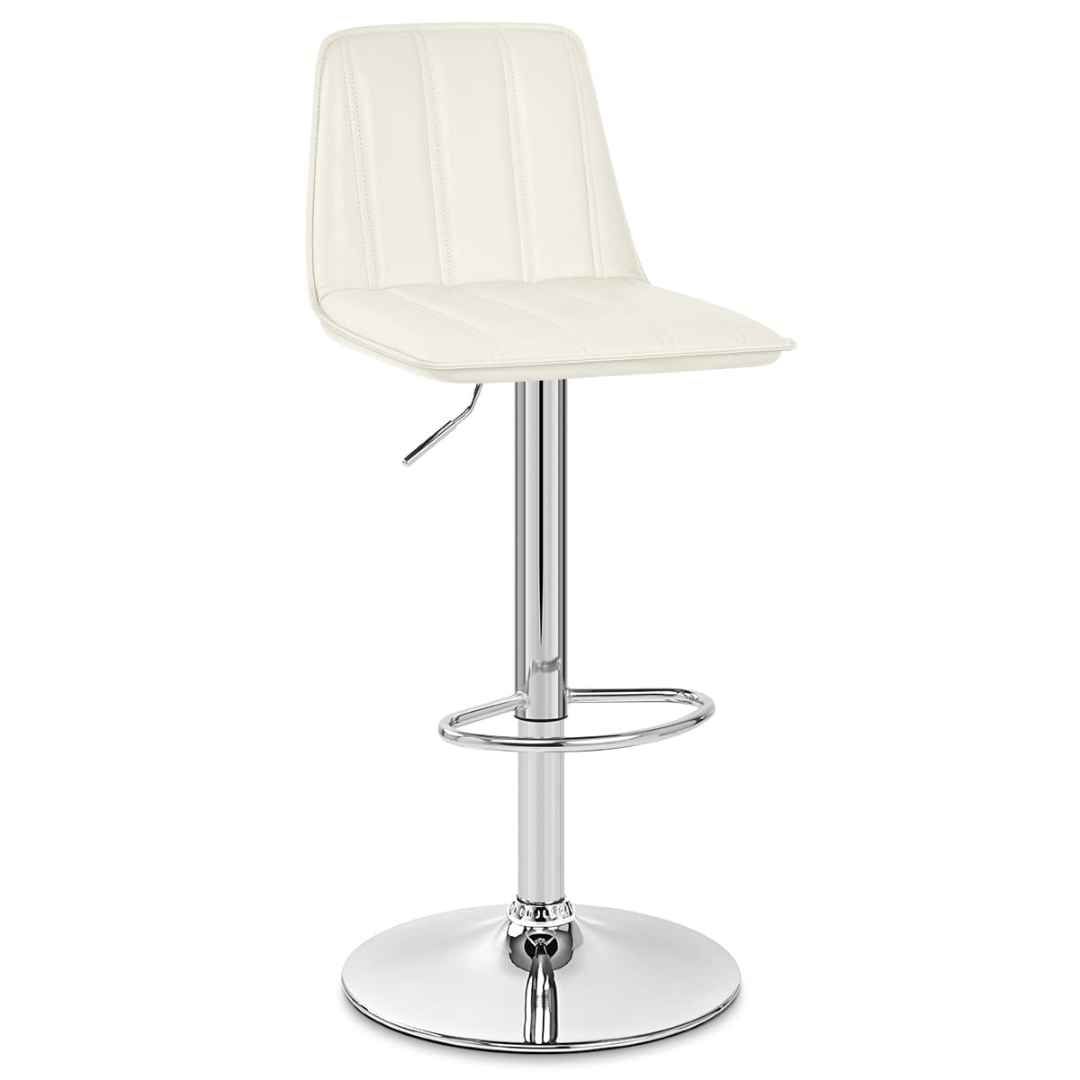 Taburete Polipiel Cromo - Pulse Crema