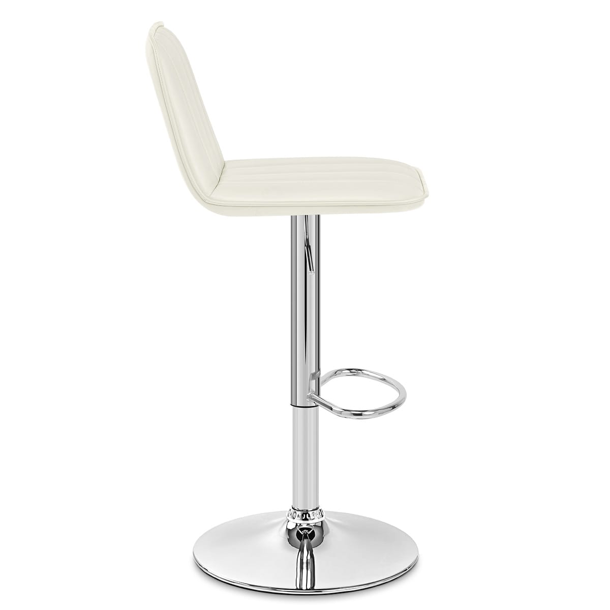 Taburete Polipiel Cromo - Pulse Crema