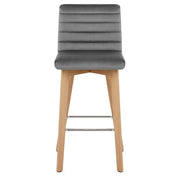 Taburete Terciopelo Madera - Pure Gris