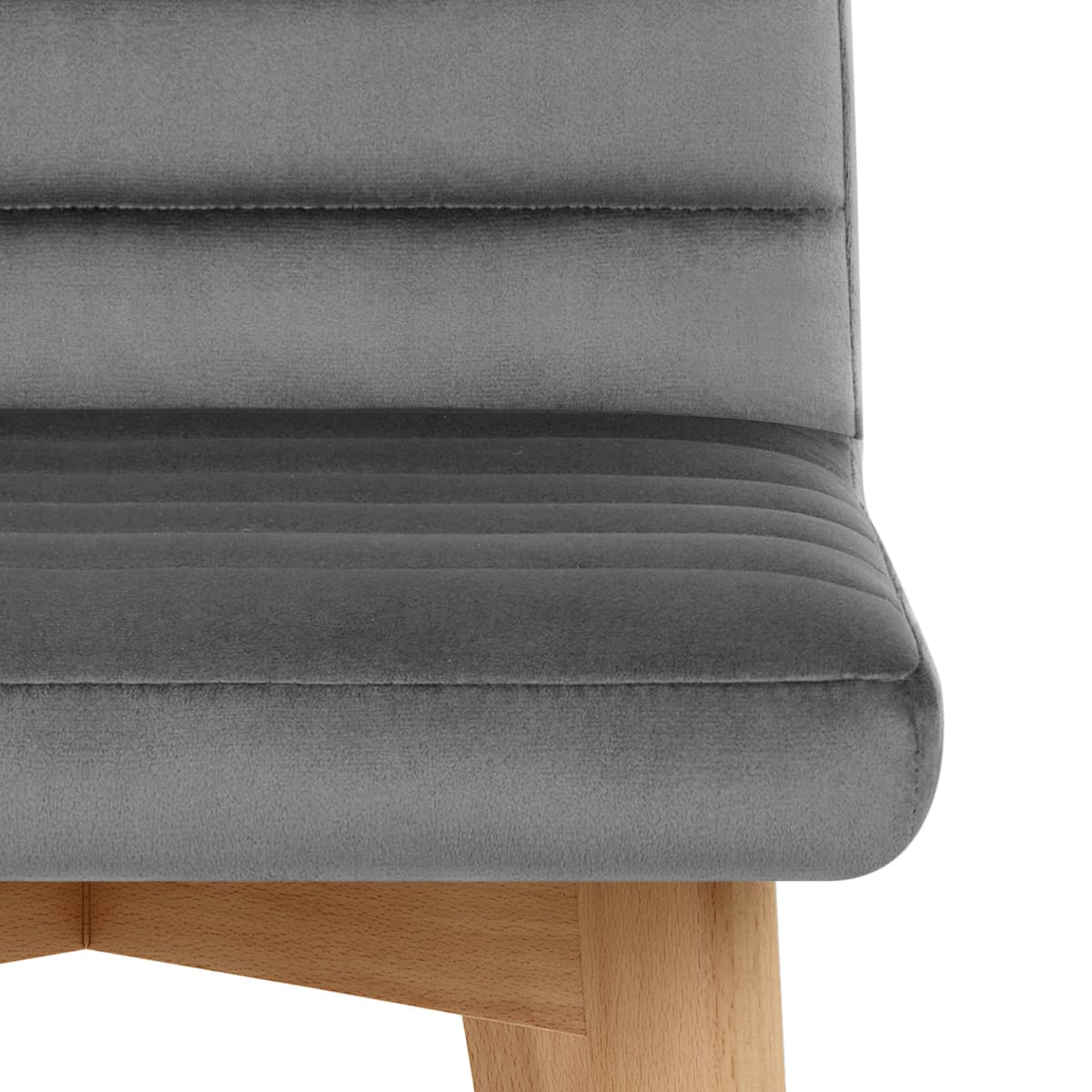 Taburete Terciopelo Madera - Pure Gris