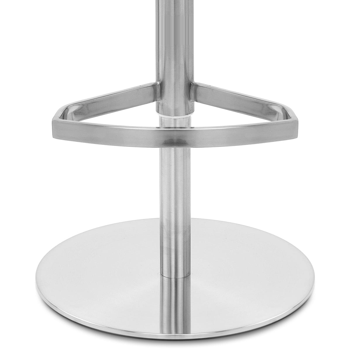 Taburete Cuero Auténtico Satinado - Creciente Gris