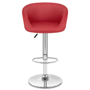 Taburete Polipiel Cromo - Eclipse Rojo