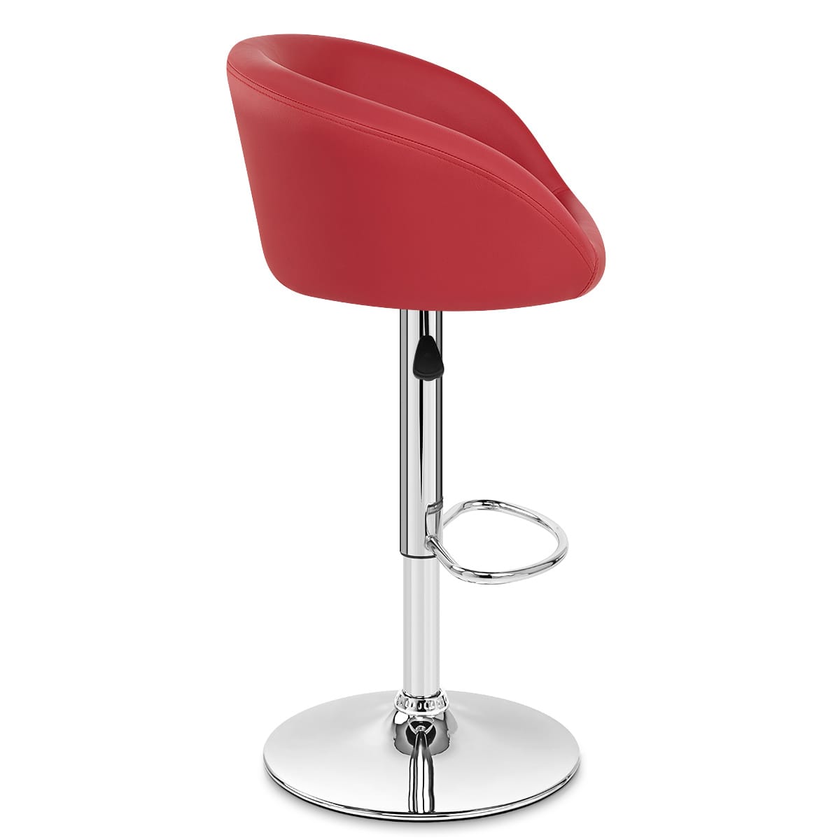 Taburete Polipiel Cromo - Eclipse Rojo