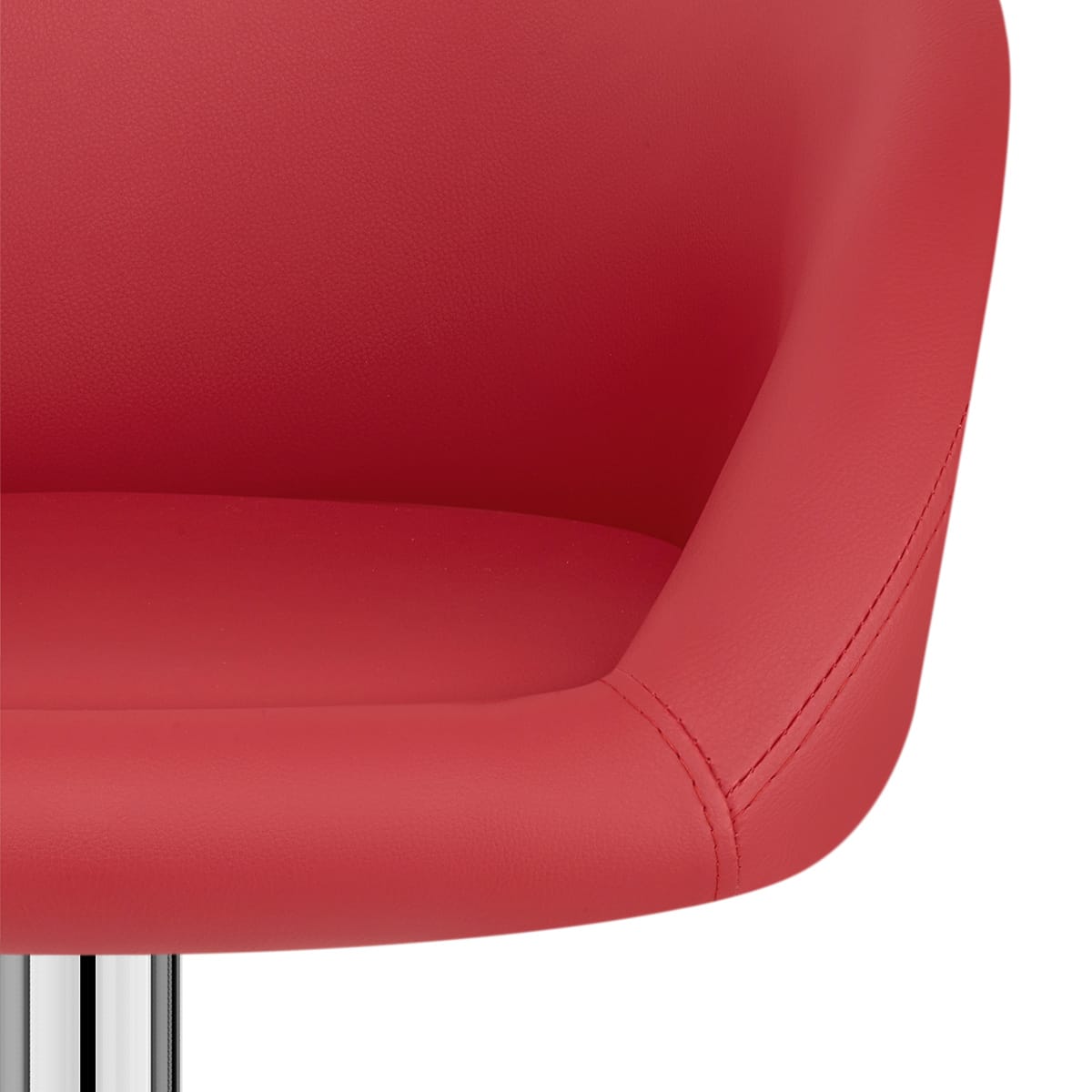 Taburete Polipiel Cromo - Eclipse Rojo