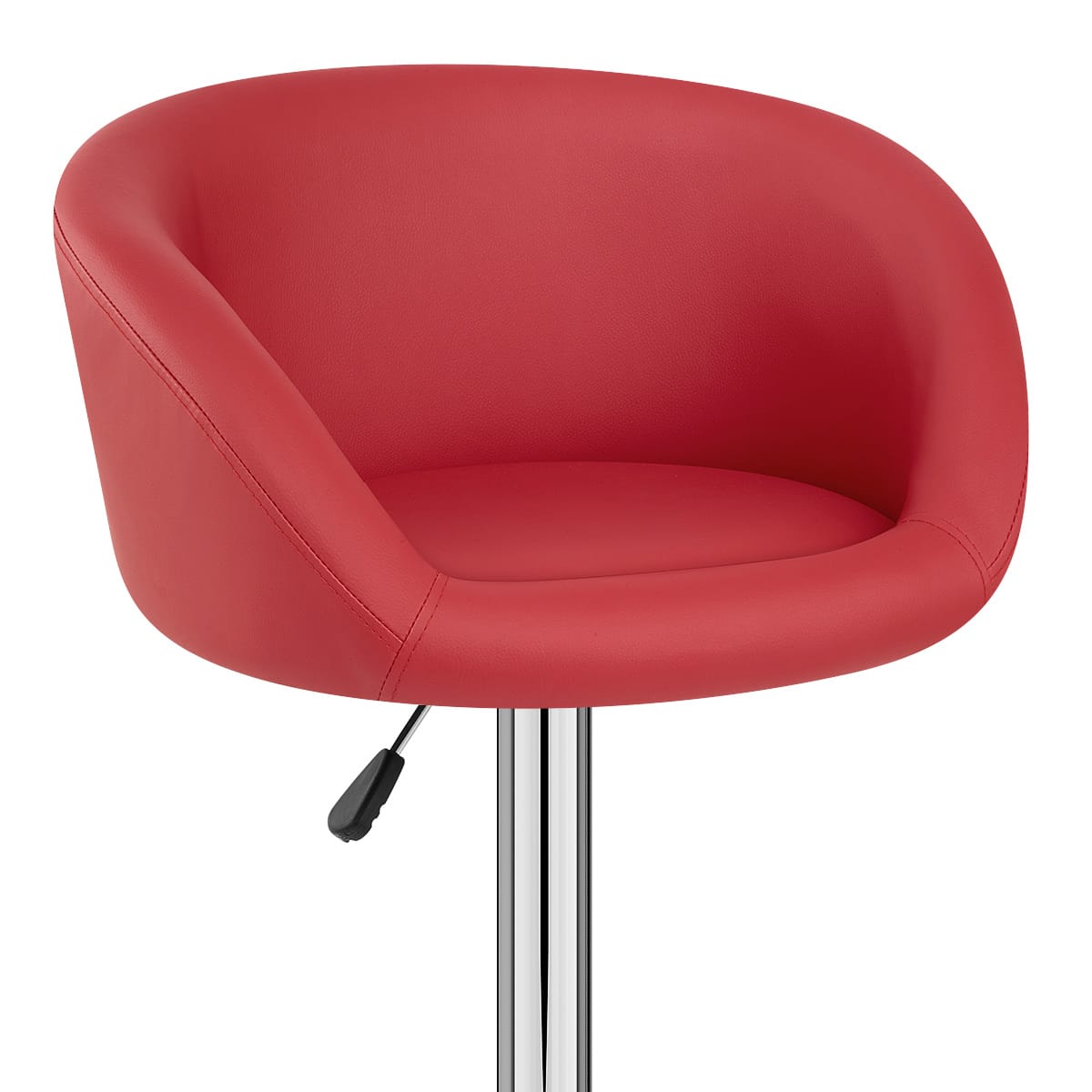 Taburete Polipiel Cromo - Eclipse Rojo