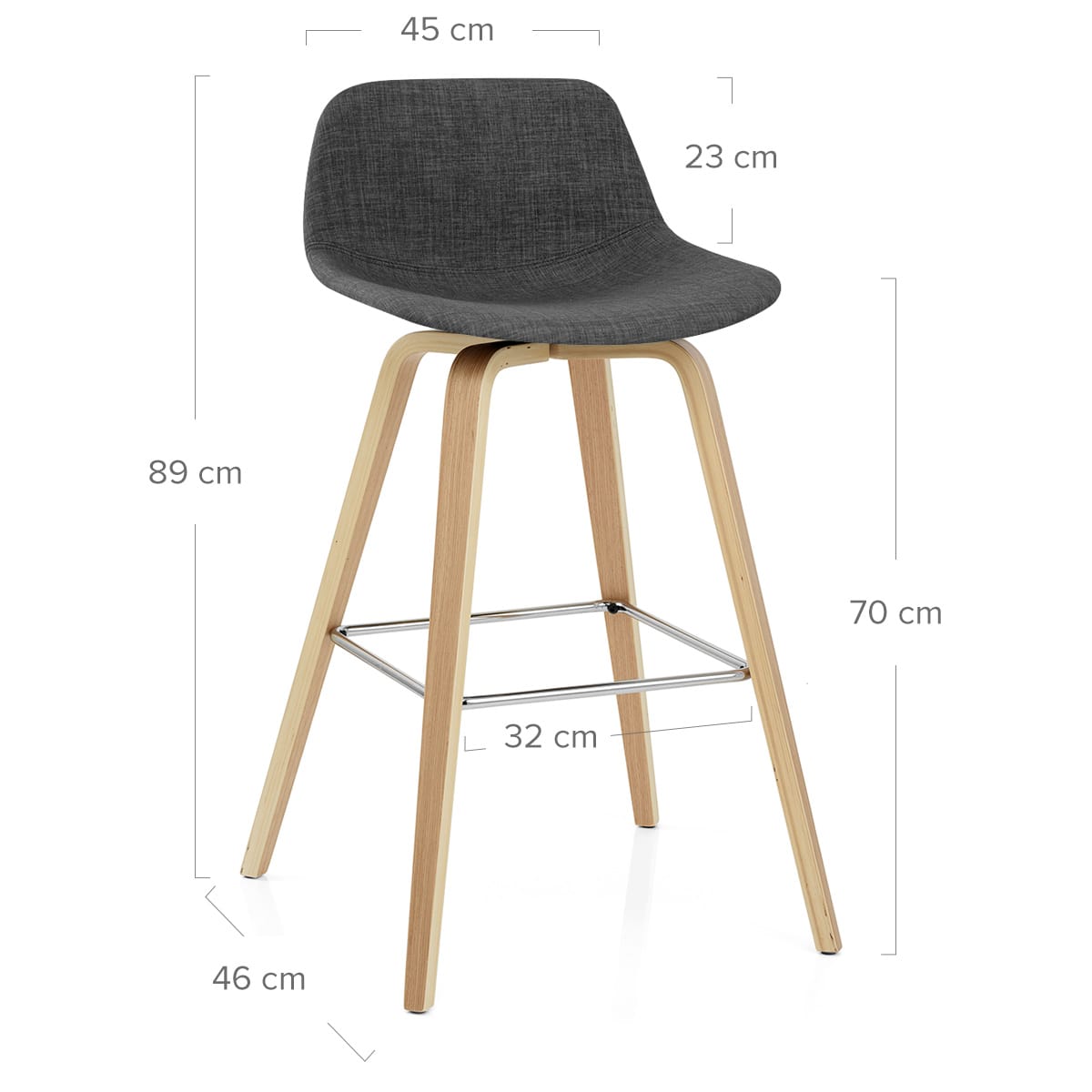 Taburete Tela Madera - Reef Gris Oscuro