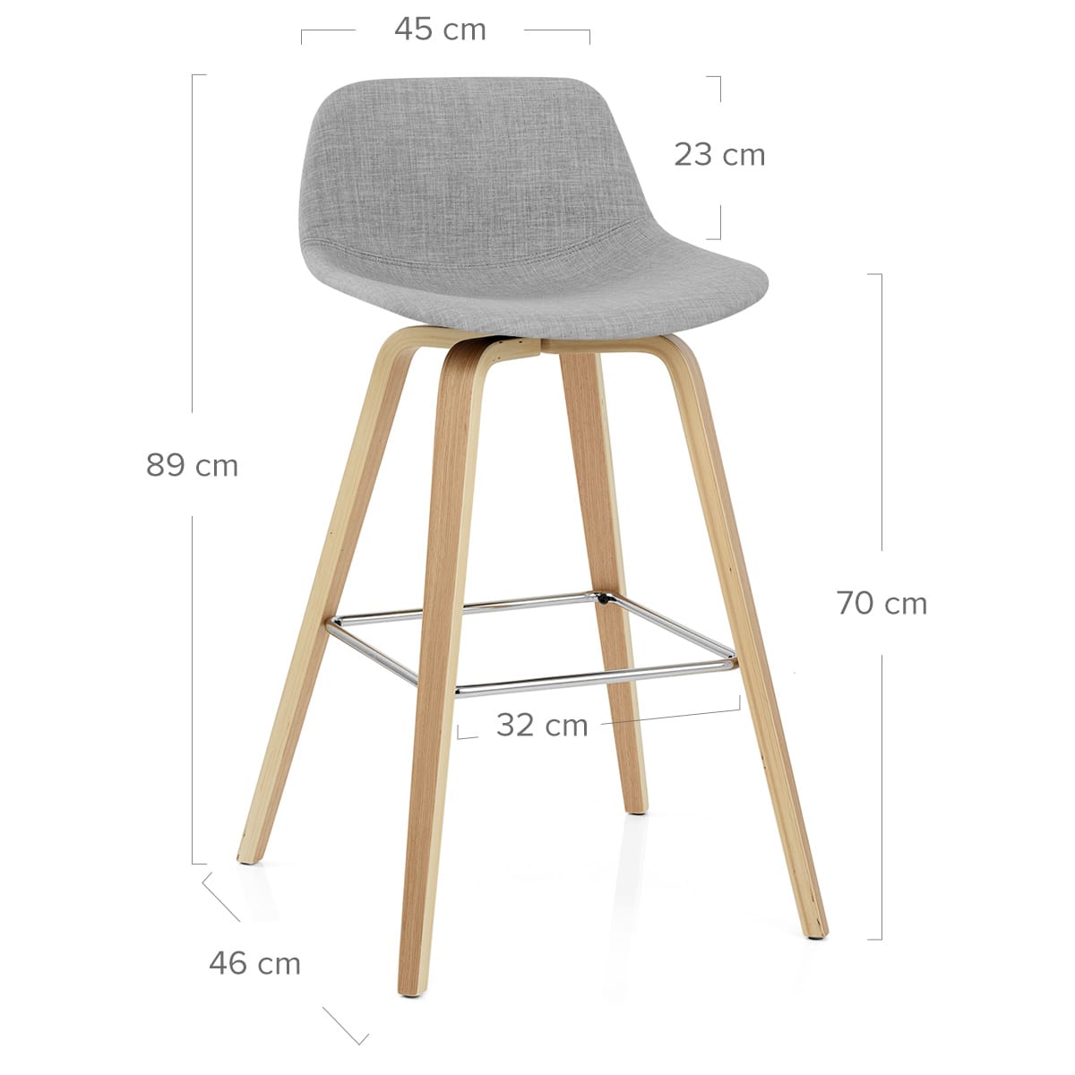 Taburete Tela Madera - Reef Gris