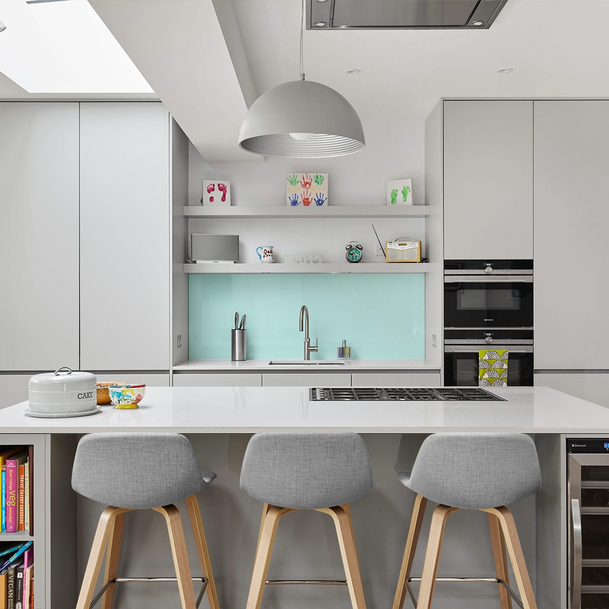 Taburete Tela Madera - Reef Gris