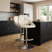 Taburete Eco Piel Cepillado - Rico Crema