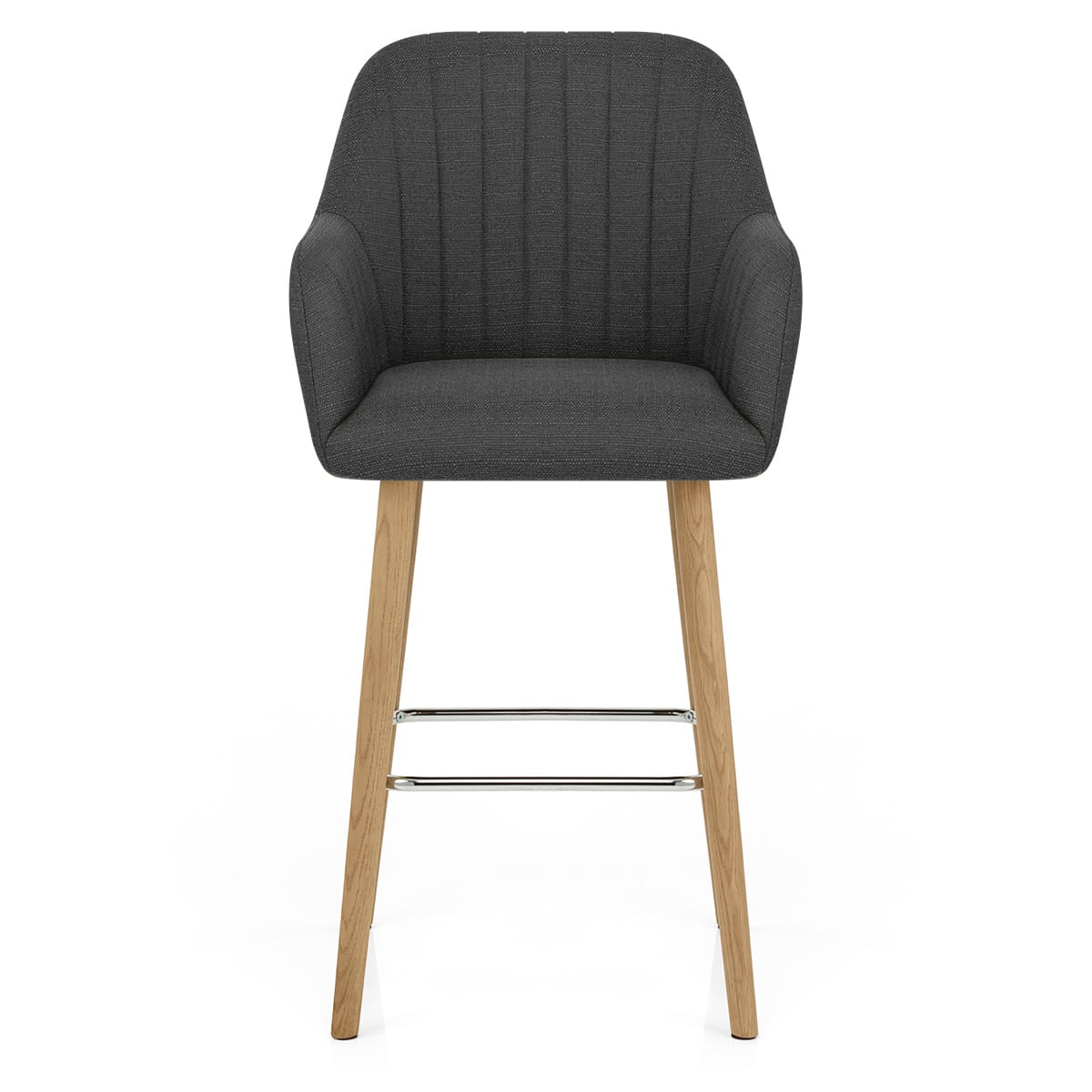 Taburete Tela Madera - Rio Gris Oscuro