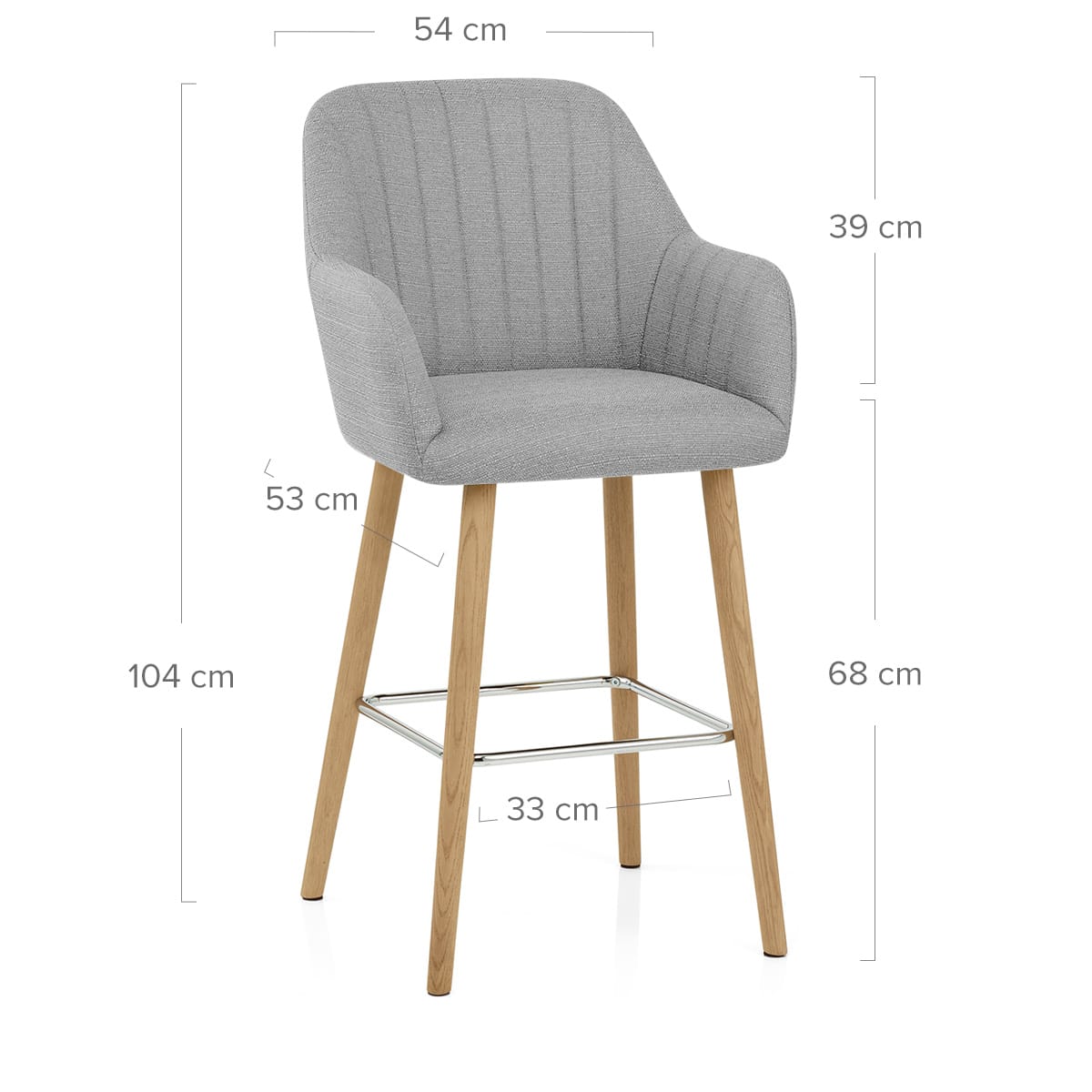 Taburete Tela Madera - Rio Gris