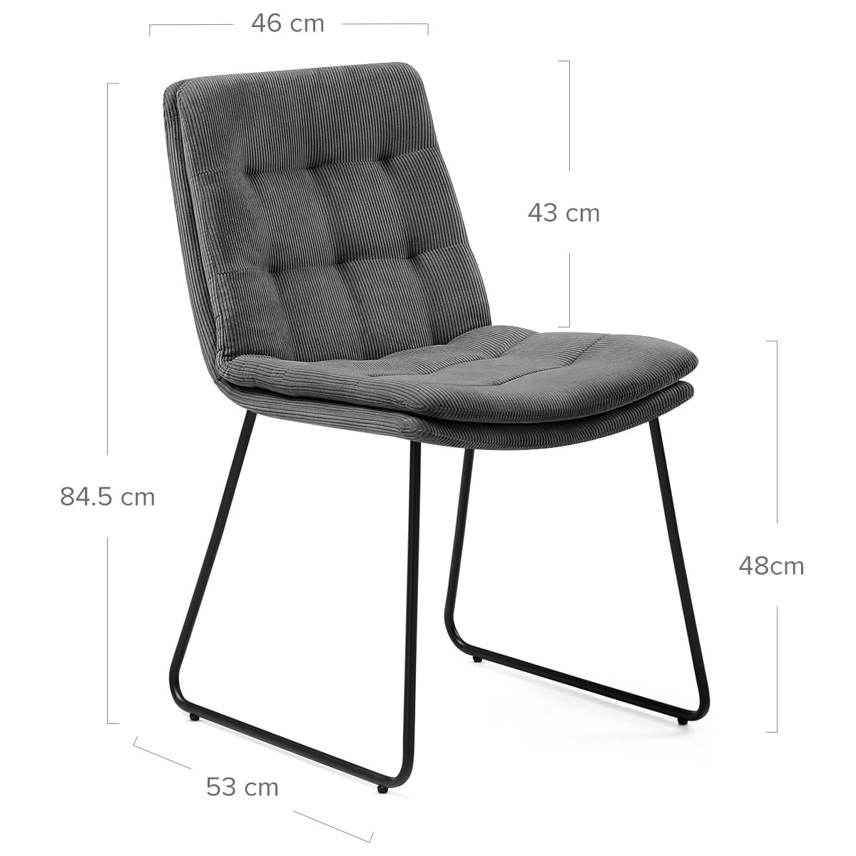 Silla Tela - Riva Gris Oscuro