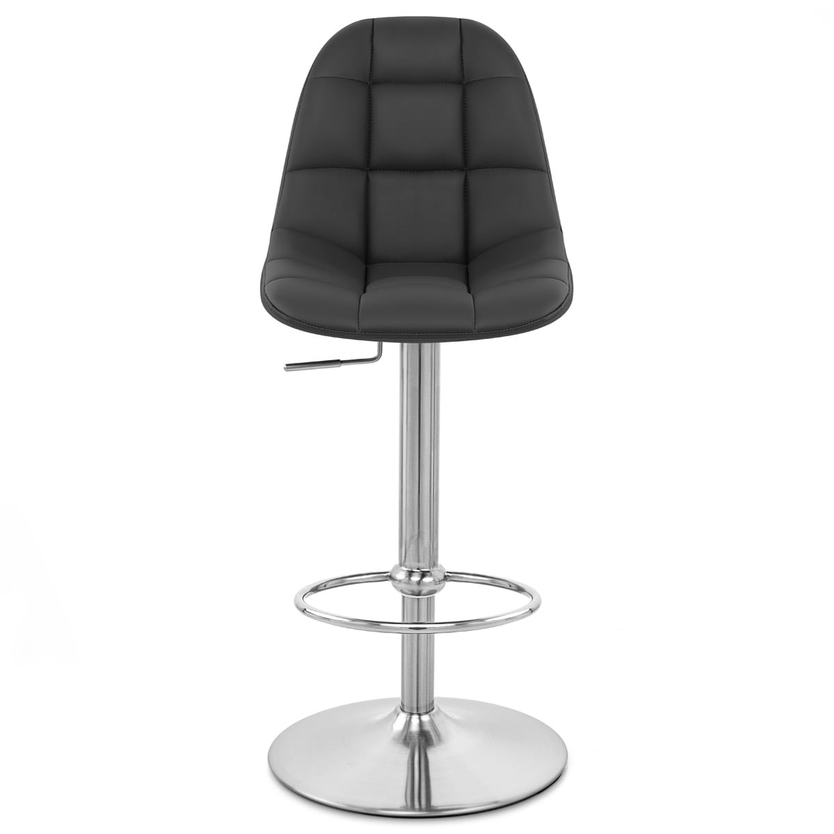 Taburete Polipiel Cromo - Rochelle Negro