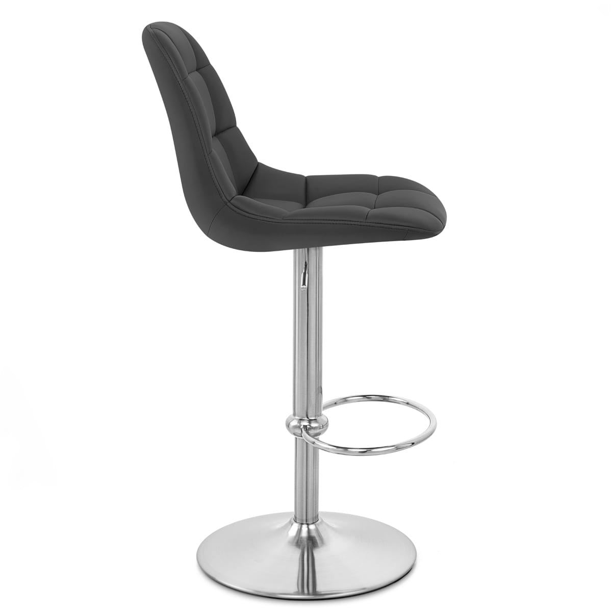 Taburete Polipiel Cromo - Rochelle Negro
