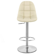 Taburete Polipiel Cromo - Rochelle Crema