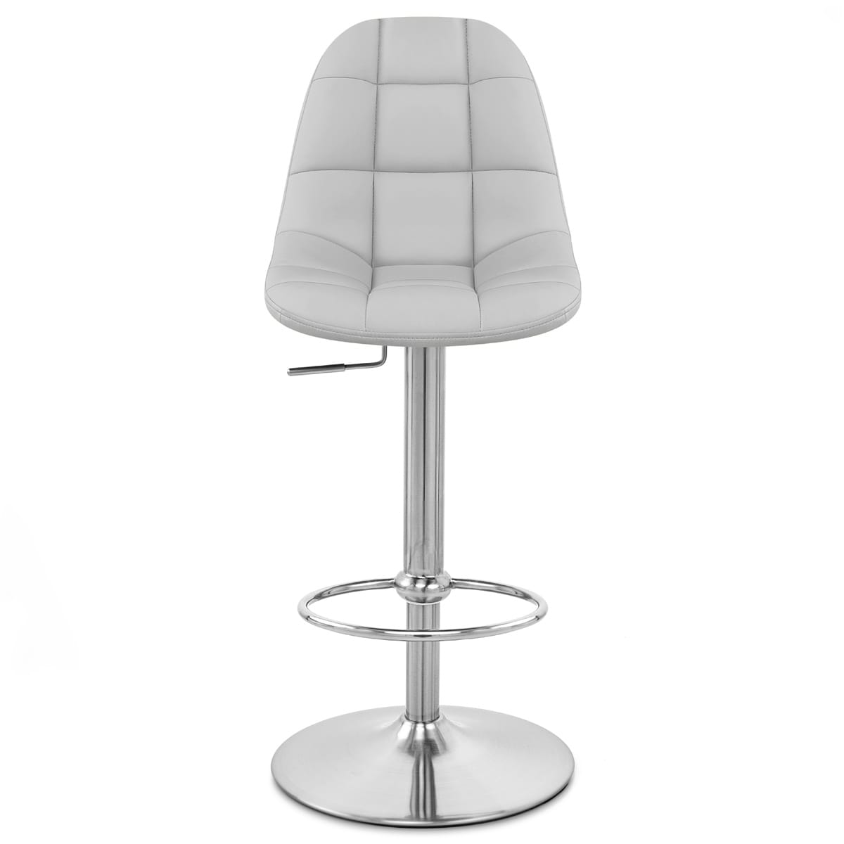 Taburete Polipiel Cromo - Rochelle Gris