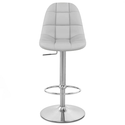 Taburete Polipiel Cromo - Rochelle Gris
