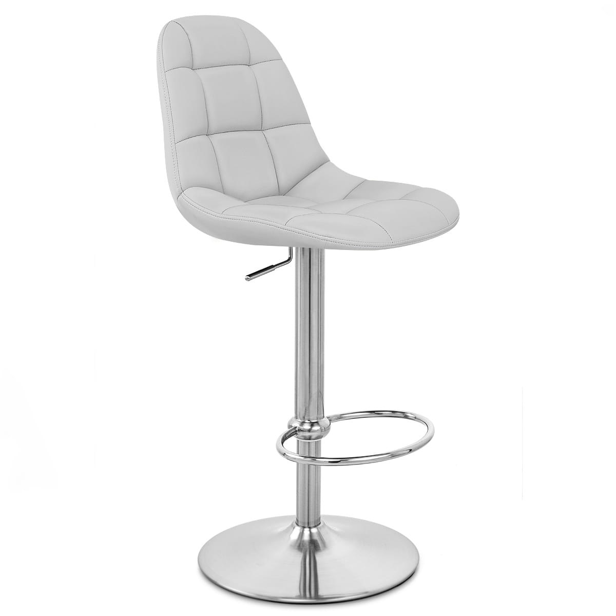 Taburete Polipiel Cromo - Rochelle Gris