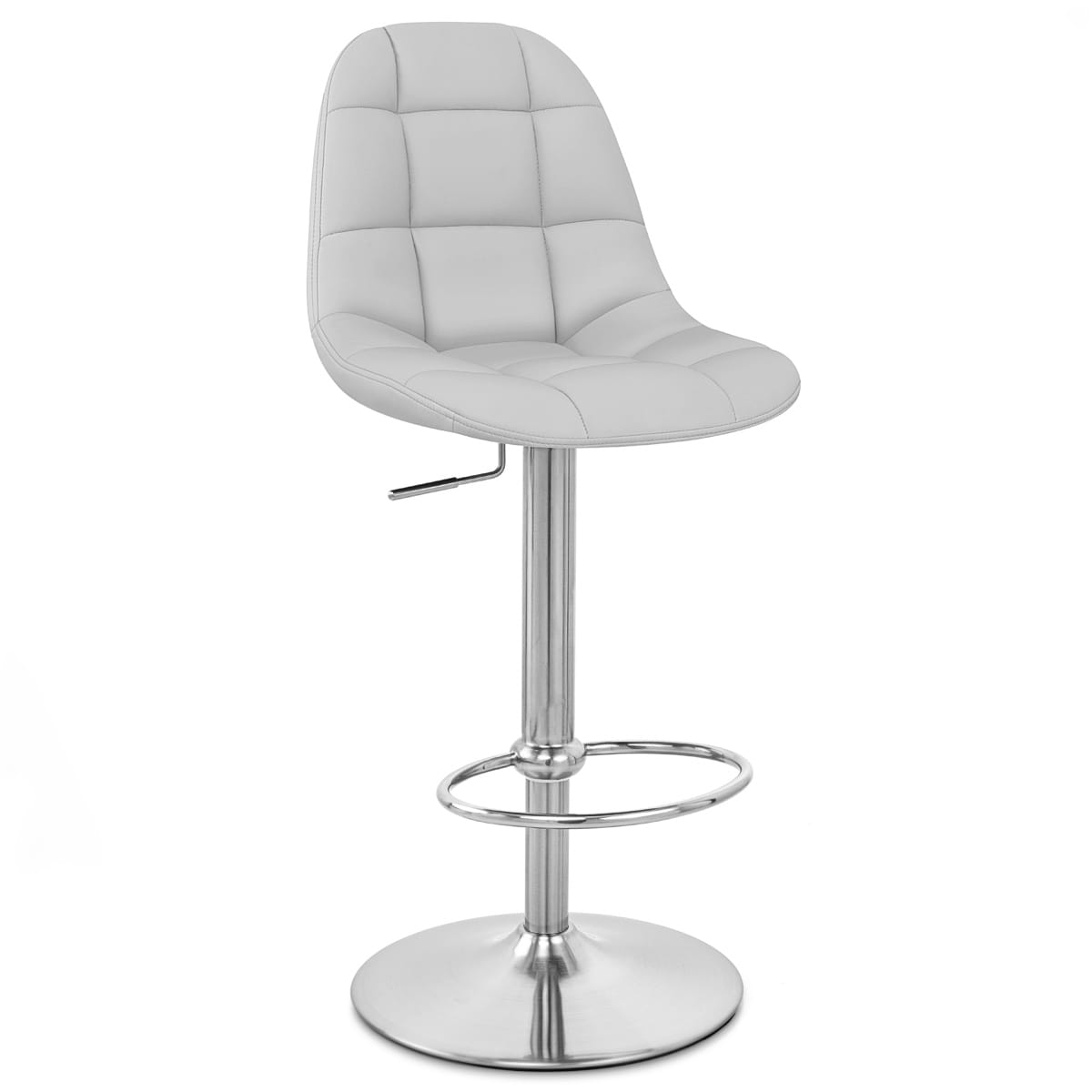 Taburete Polipiel Cromo - Rochelle Gris