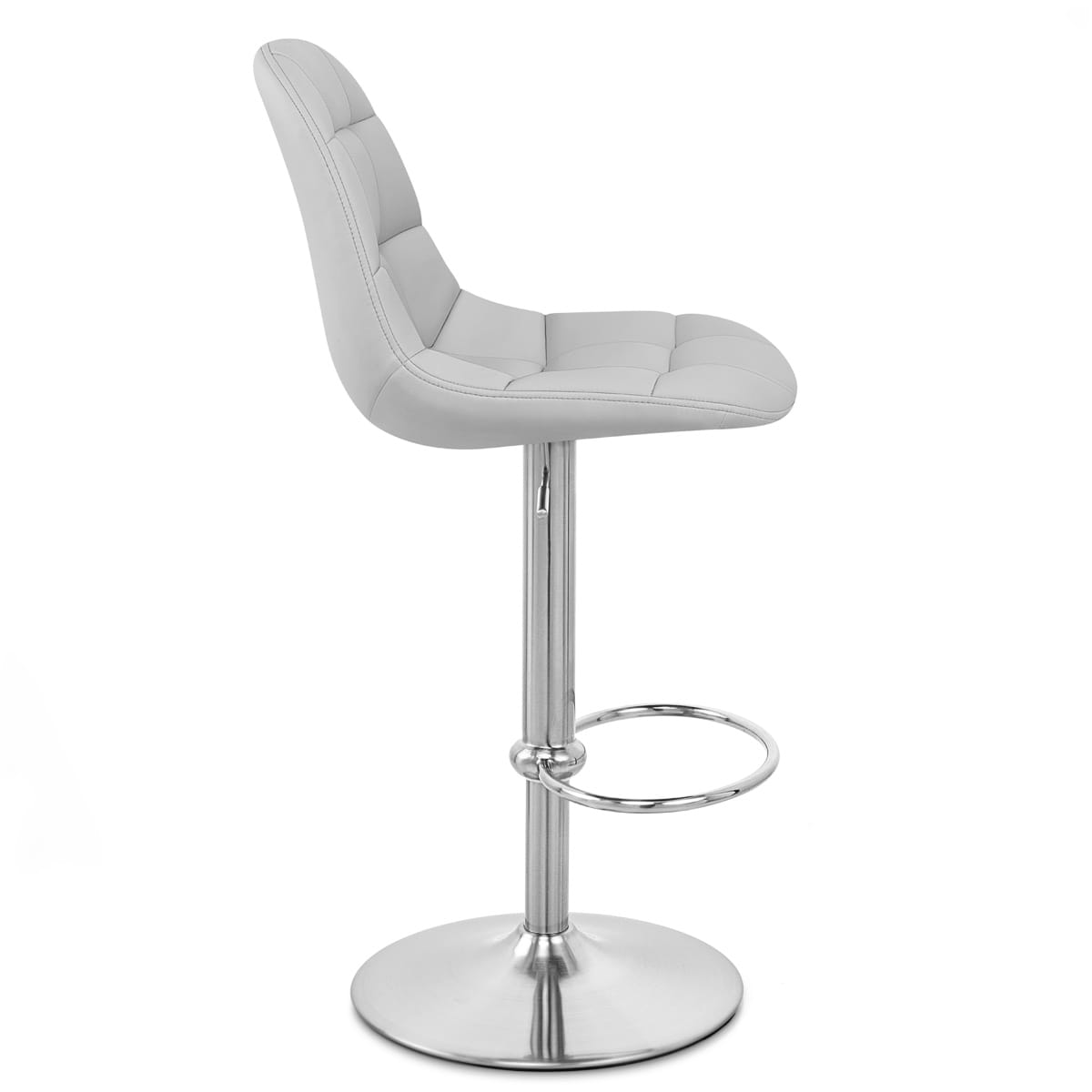 Taburete Polipiel Cromo - Rochelle Gris