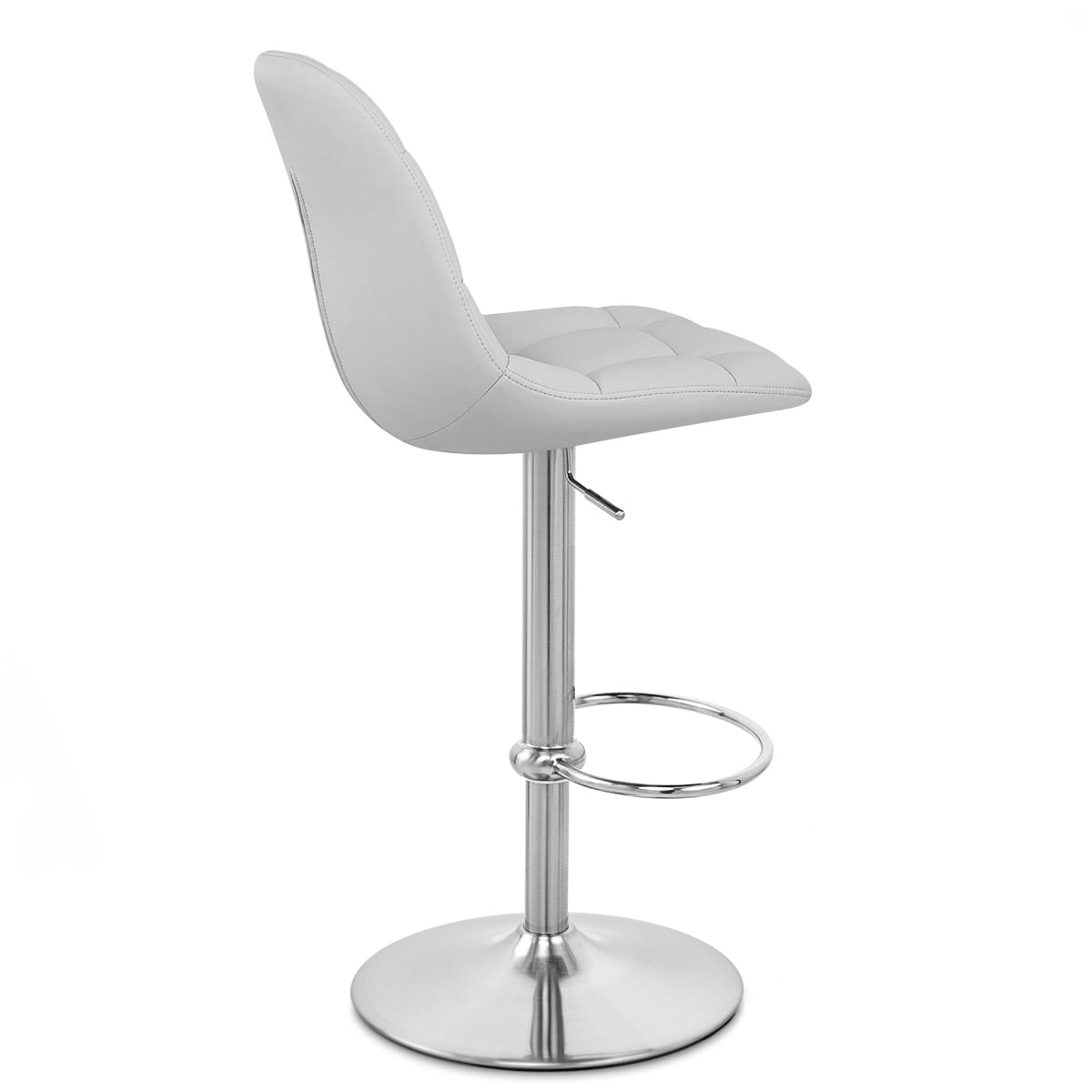 Taburete Polipiel Cromo - Rochelle Gris