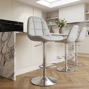 Taburete Polipiel Cromo - Rochelle Gris