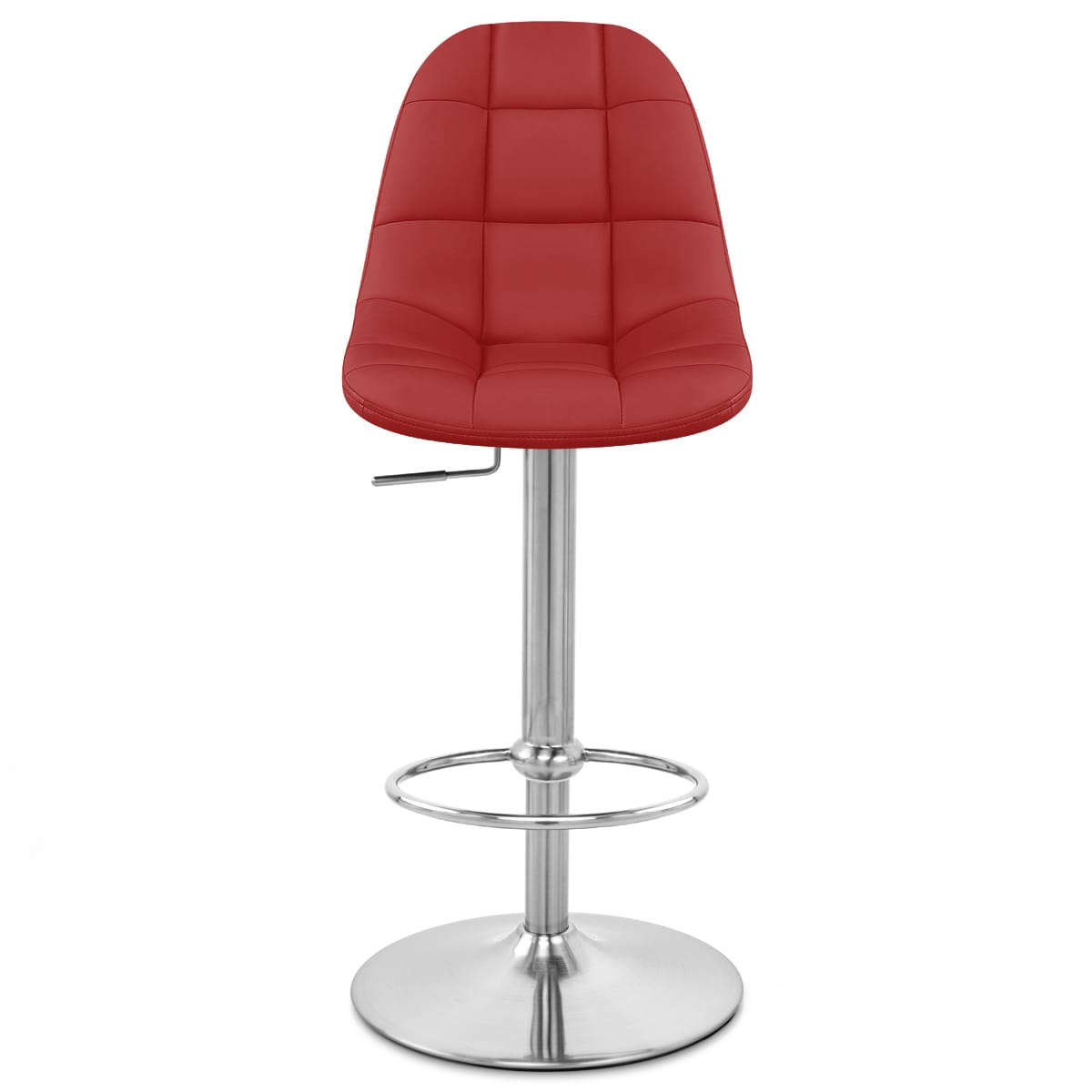 Taburete Polipiel Cromo - Rochelle Rojo