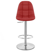 Taburete Polipiel Cromo - Rochelle Rojo