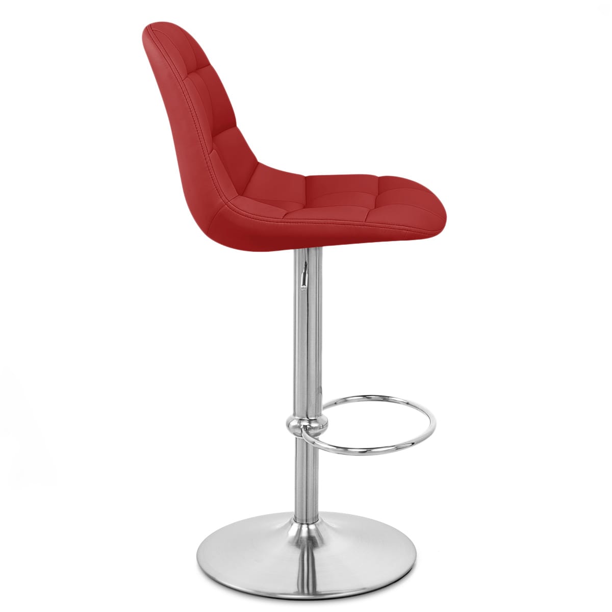 Taburete Polipiel Cromo - Rochelle Rojo