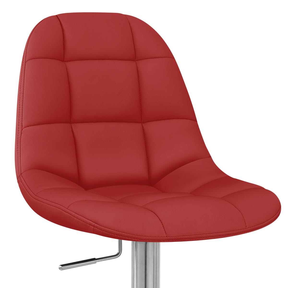 Taburete Polipiel Cromo - Rochelle Rojo