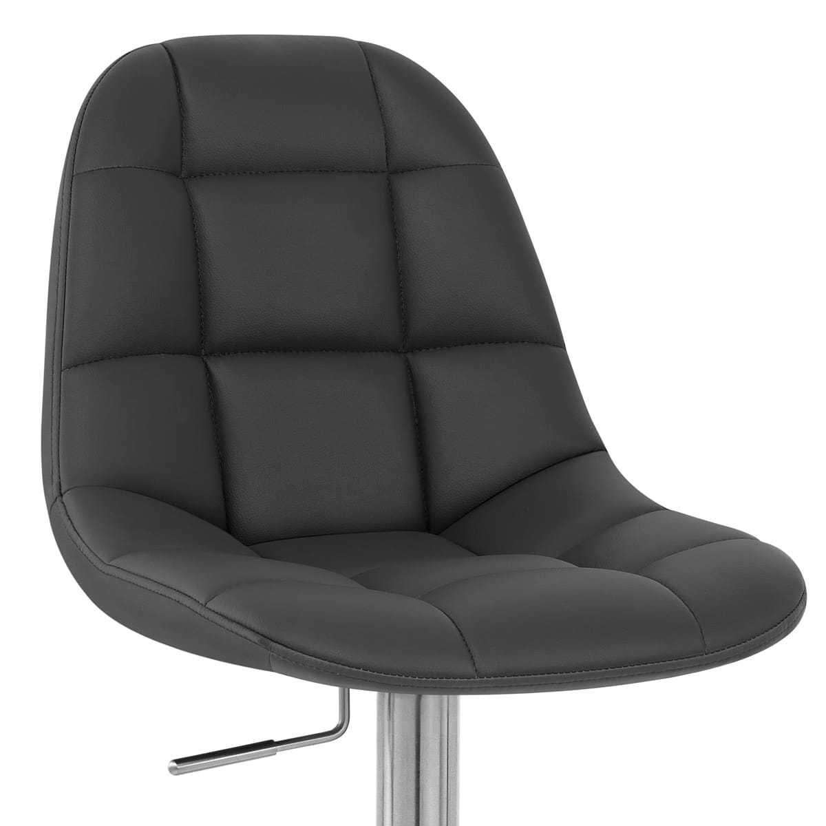 Taburete Polipiel Cromo - Rochelle Negro
