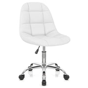 Silla Oficina Polipiel Cromo - Rochelle Blanco