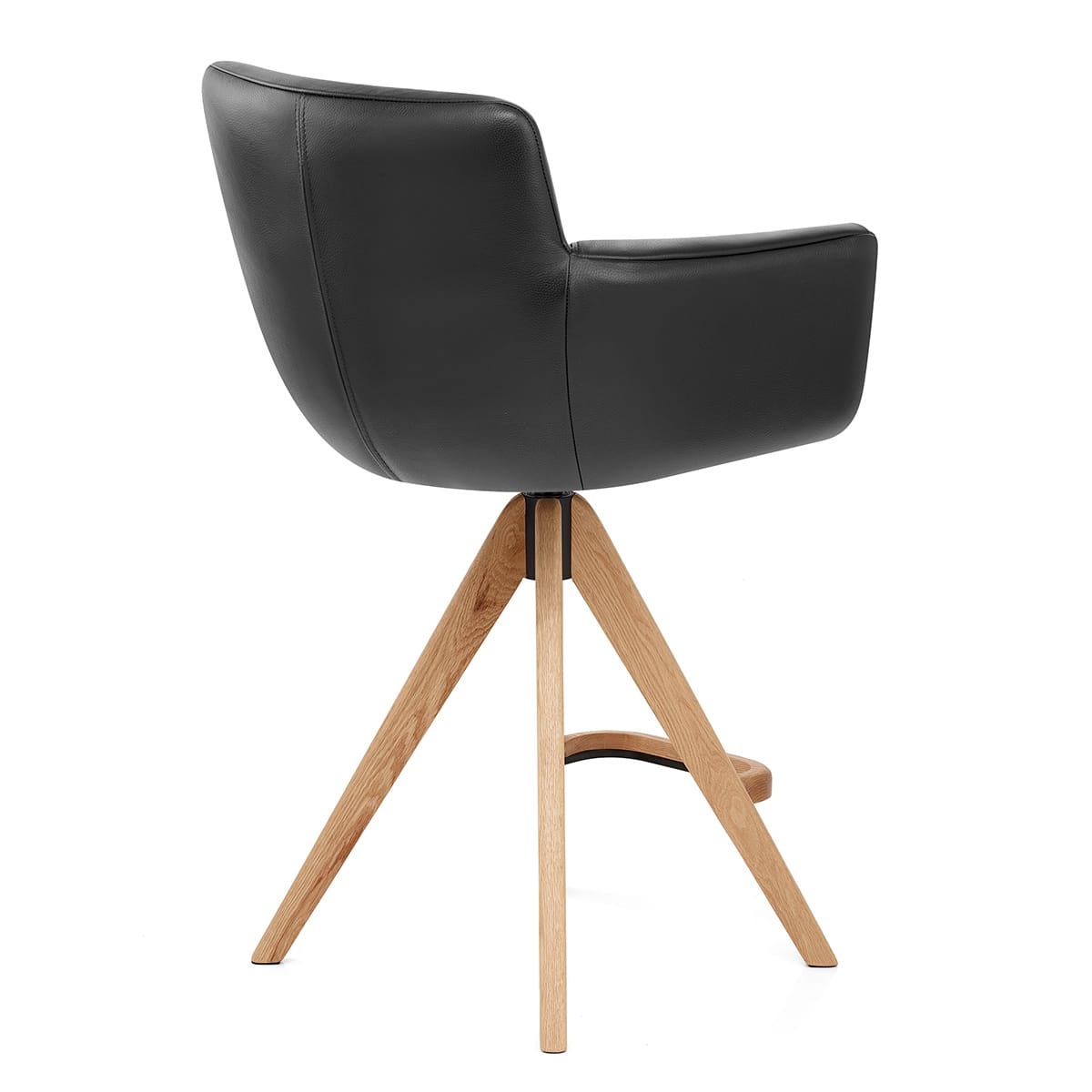 Taburete Cuero Madera - Rome Negro