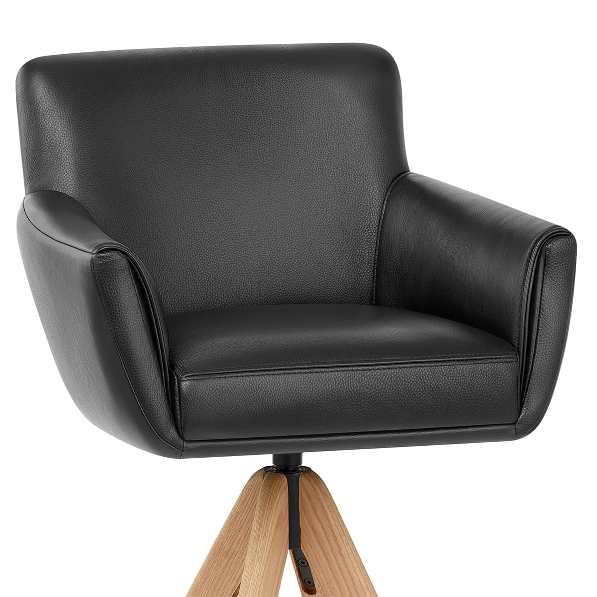 Taburete Cuero Madera - Rome Negro
