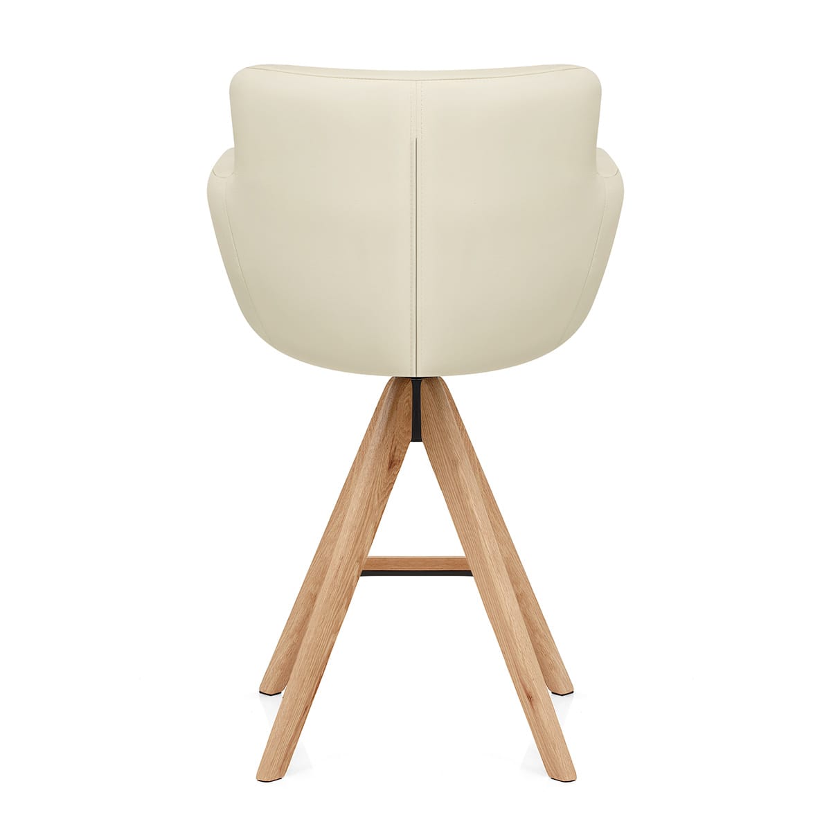 Taburete Cuero Madera - Rome Crema