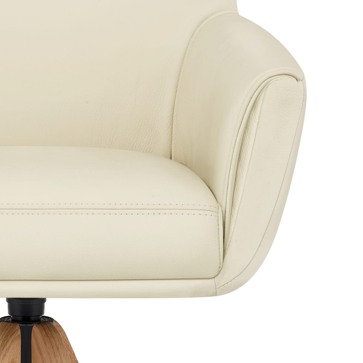 Taburete Cuero Madera - Rome Crema