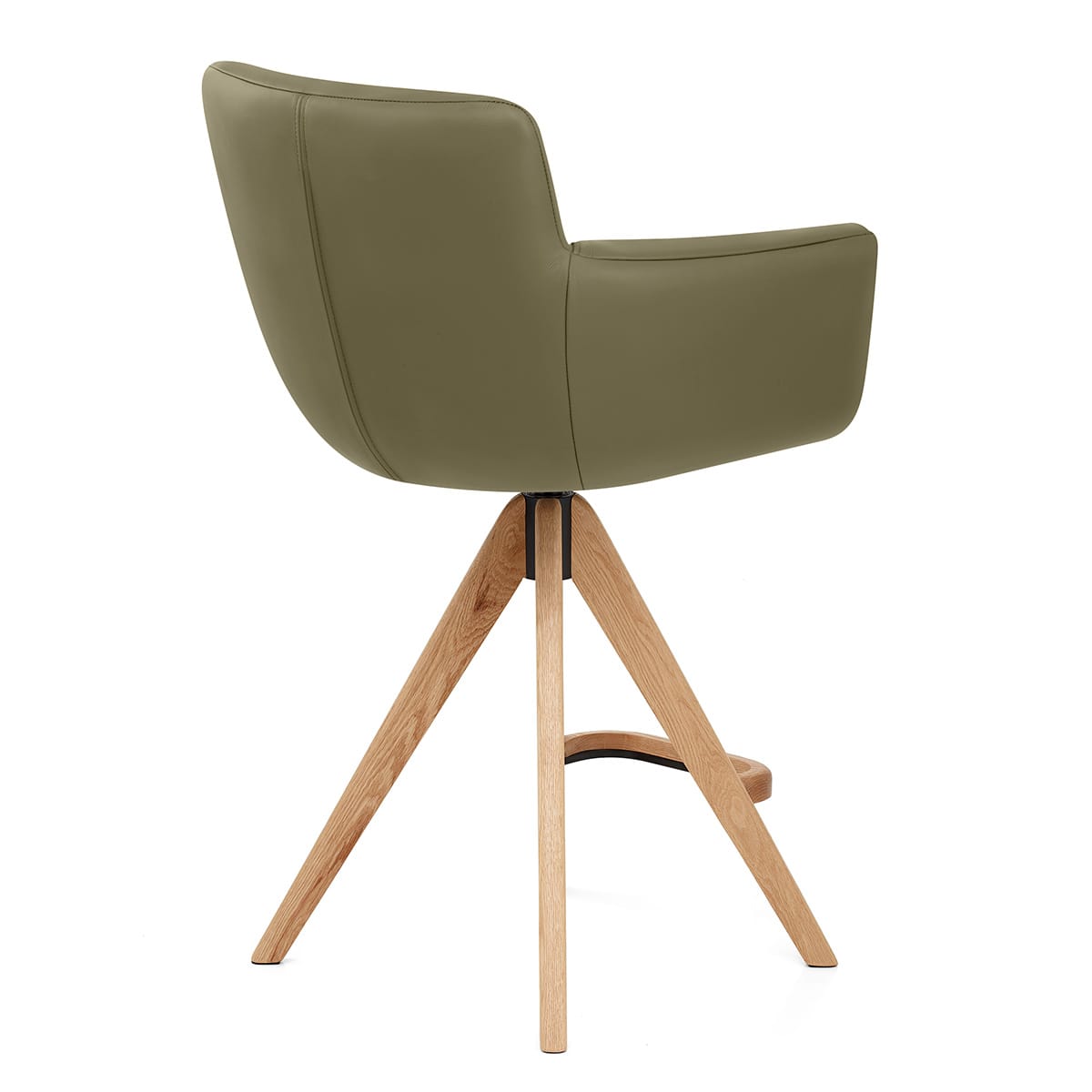 Taburete Cuero Madera - Rome Verde