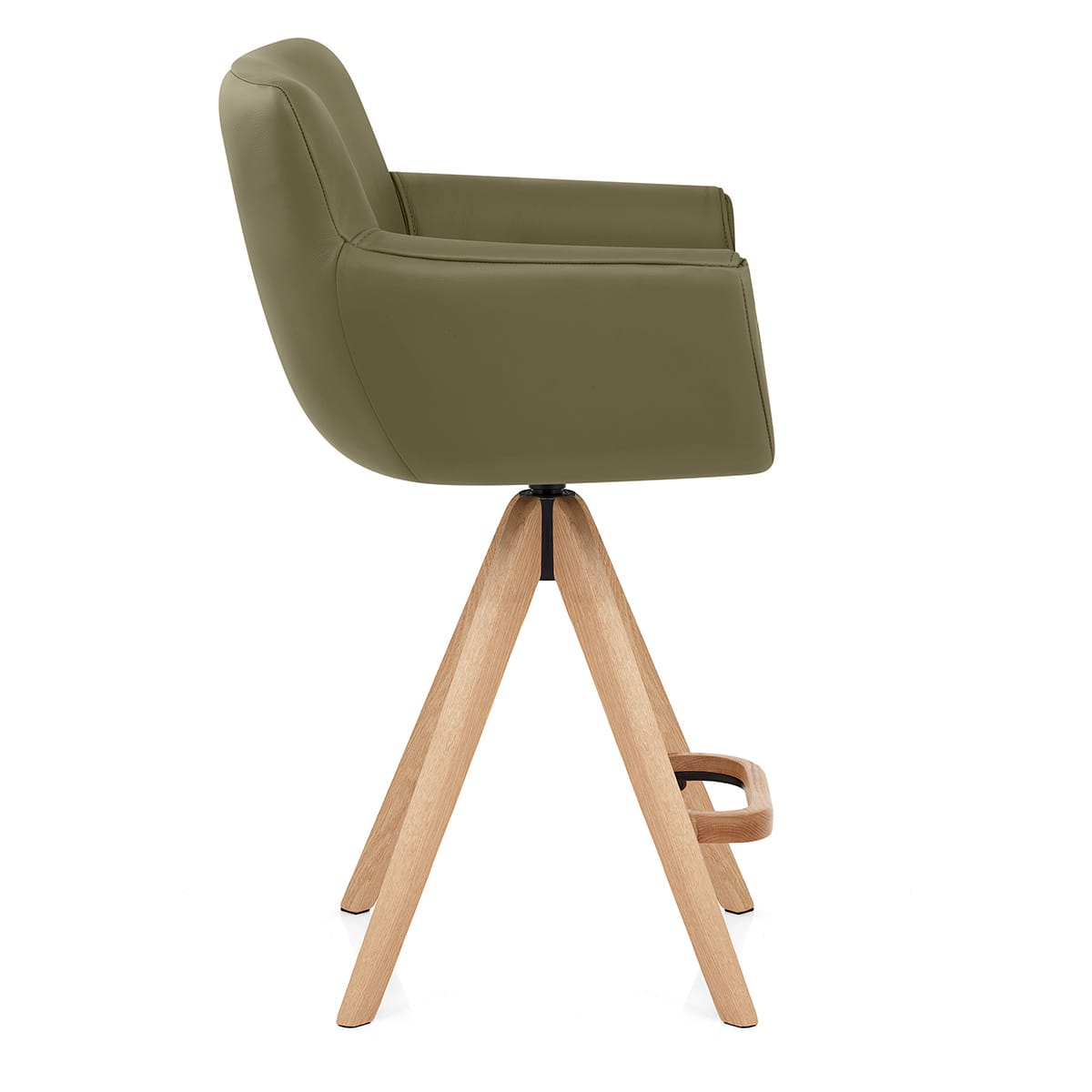 Taburete Cuero Madera - Rome Verde