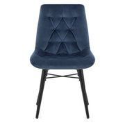 Silla Terciopelo Metal - Roxy Azul