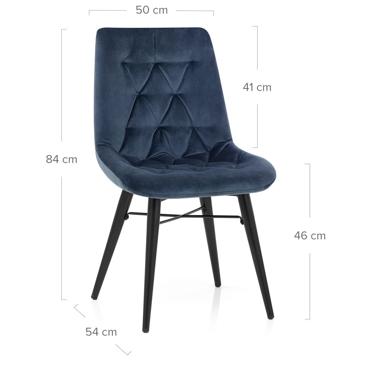 Silla Terciopelo Metal - Roxy Azul