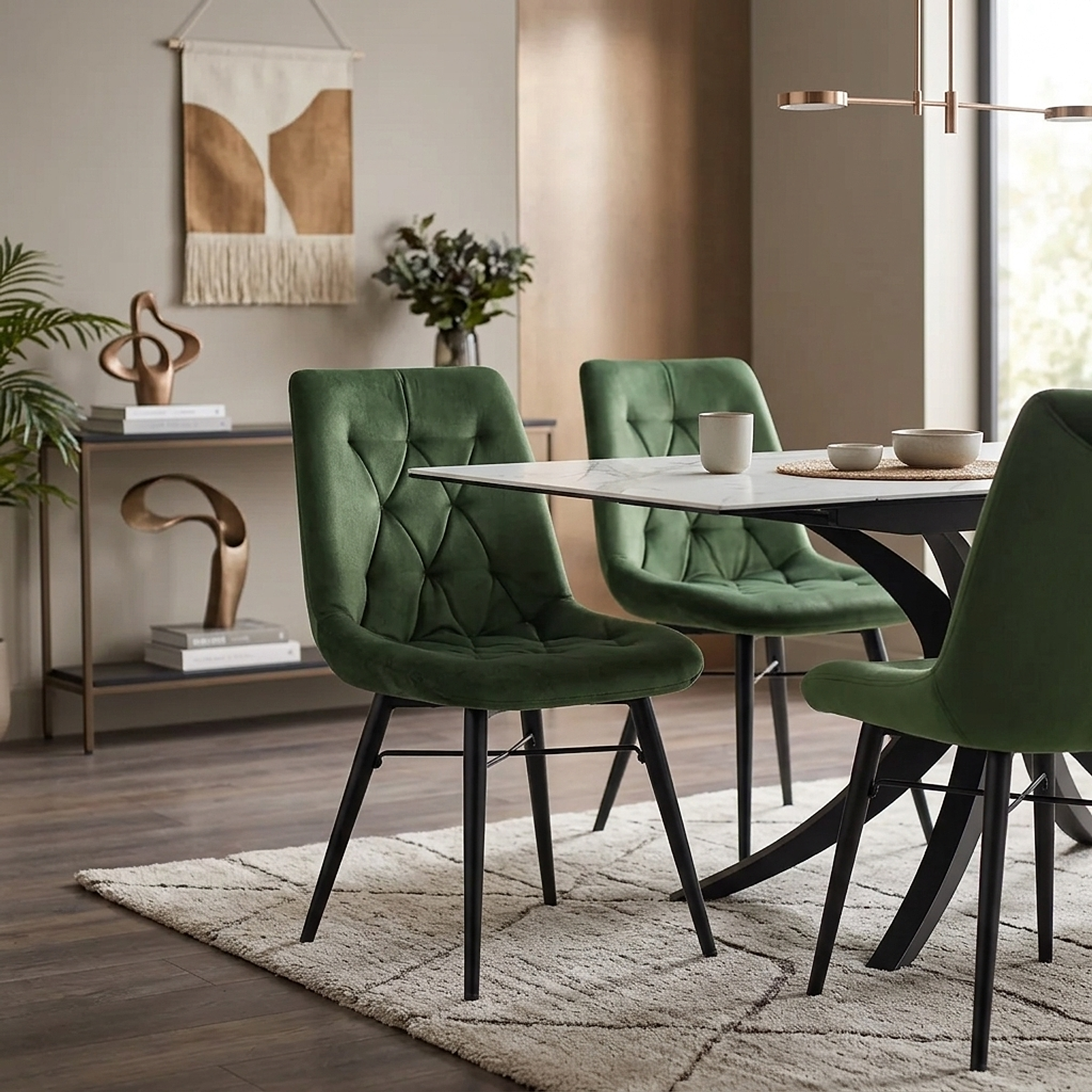 Silla Terciopelo Metal - Roxy Verde